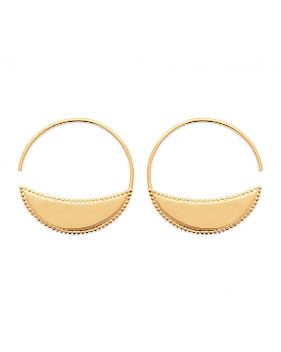 Petites boucles d'oreilles créoles pour femme en or fin - Bijoux de créateurs plaqué or - Madame Vedette