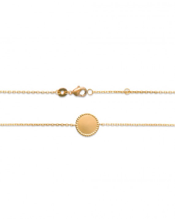 Bracelet femme avec chaîne plaqué or et rond - Bijoux fantaisies de créateur - Madame Vedette