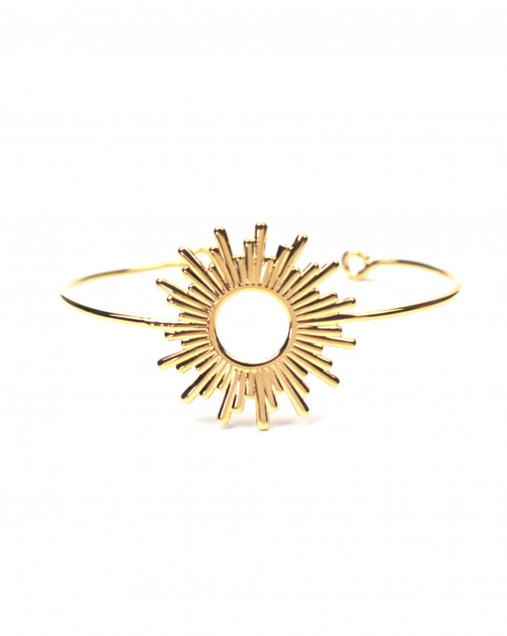 Bracelet jonc ouvert pour femme en plaqué or - Atelier bijoux Madame Vedette