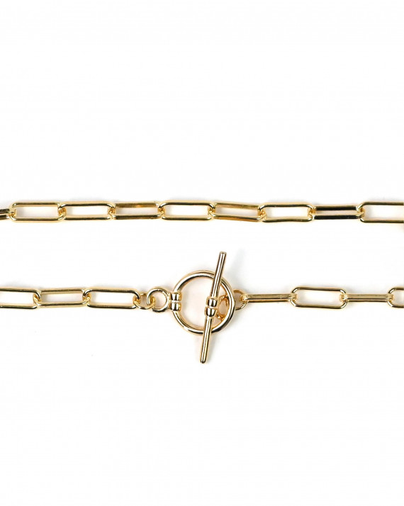 Bracelet maille large fermoir toogle - Atelier bijoux Madame Vedette