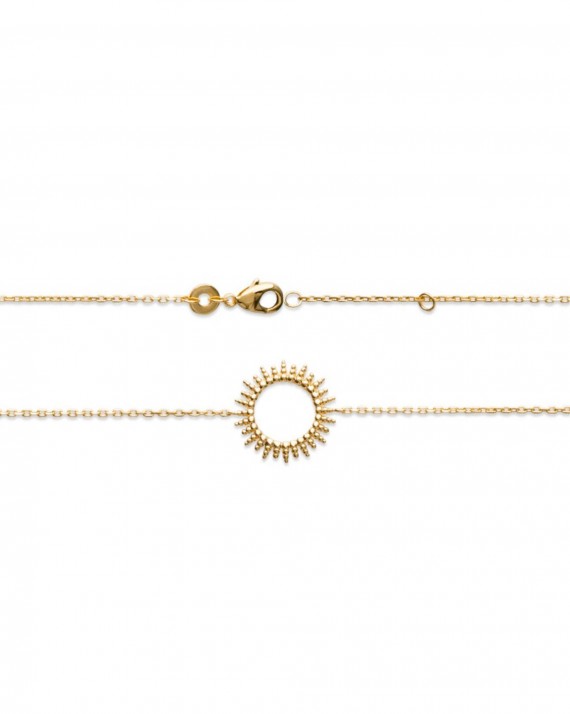 Acheter bracelet femme chaîne motif solaire plaqué or - Collection de bijoux créateur - Madame Vedette