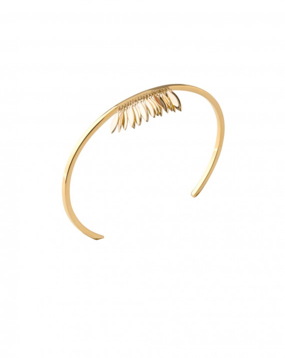 Bracelet jonc ouvert pétales plaqué or - Bijoux tendance mode vus sur Instagram - Madame Vedette