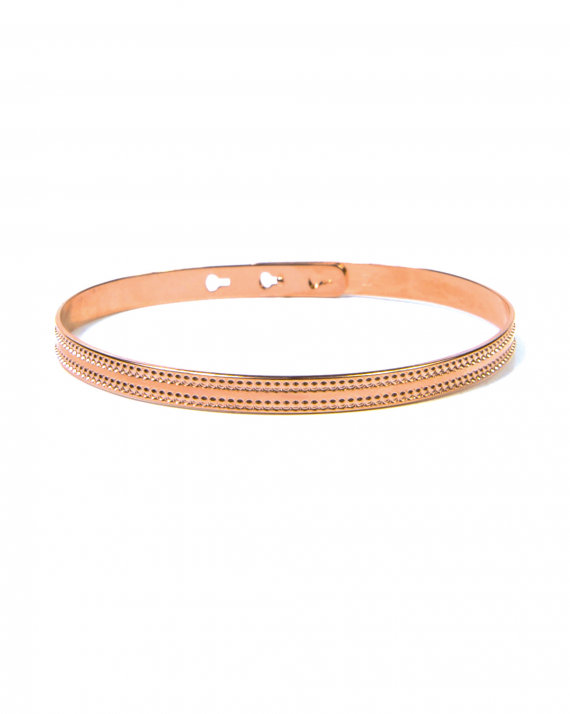 Bracelet jonc cadenas plaqué or rose pour femme - Bijoux de créateurs - Madame Vedette